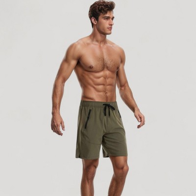 Anna-Kaci Swim Men's Swim Trunks with Zipper Pockets and Adjtable Drawstring Waistband for Everyday Comfort - Small, Olive Green — фото 2
