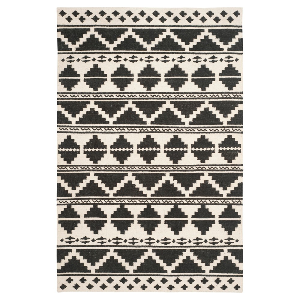 Burbank Dhurrie Area Rug - Navy / Ivory (4' X 6') - Safavieh