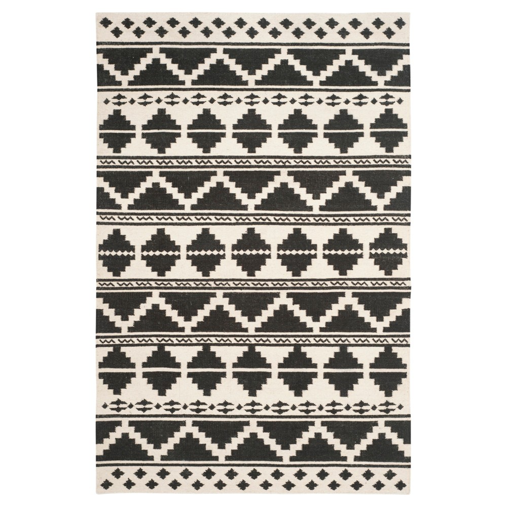 Burbank Dhurrie Area Rug - Navy / Ivory (4' X 6') - Safavieh