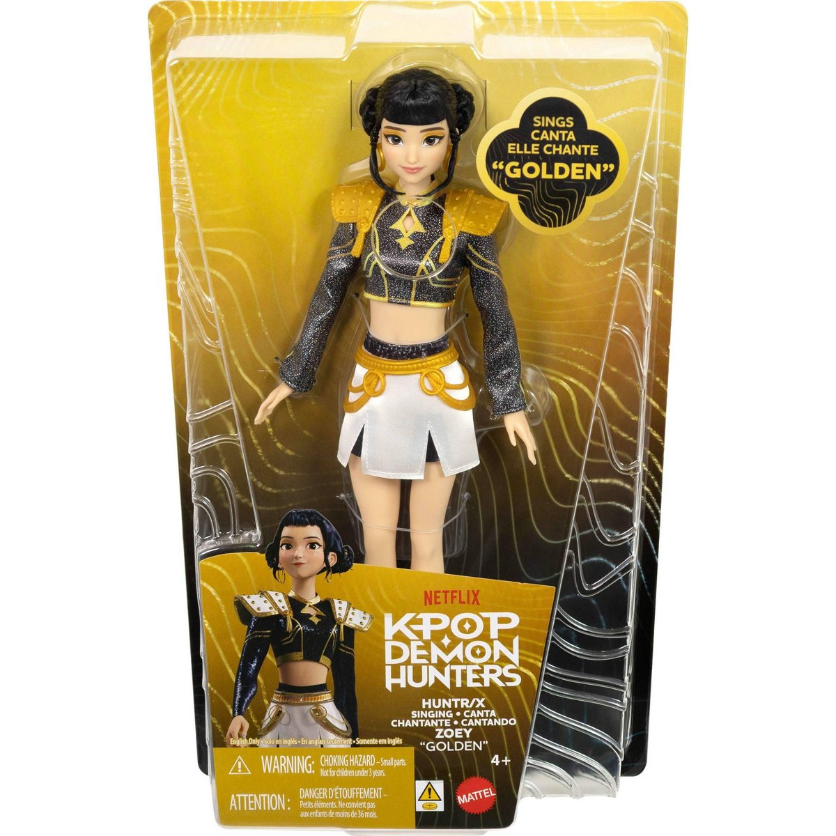 Детские куклы KPop Demon Hunters HUNTR/X Zoey Golden Singing Doll in Removable Outfit and 5 Posable Joints — фото 6