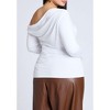 ELOQUII Women's Plus Size One Shoulder Tee With Ruching - 3 of 4