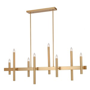 LLHZSY Linear Pendant Chandelier 56 7/10" Wide Modern 8-Lights Candlestick Fixture for Dining Room House Kitchen Island -Black+Gold/Black/Gold - 1 of 4