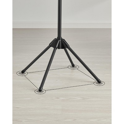 Black Foldable Stainless Steel 59" Clothes Drying Rack with 27 Clips