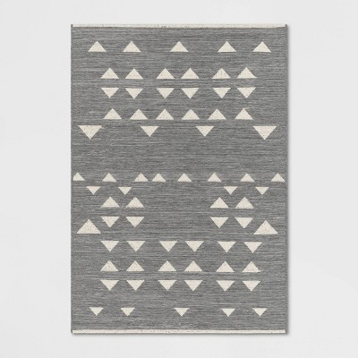 Diamond Outdoor Rug White/Charcoal Gray - Threshold™