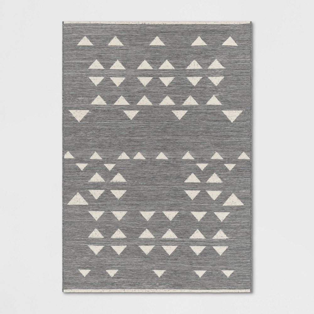  Diamond Outdoor Rug White/Charcoal Gray