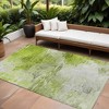 Artichoke Green And Lime Green Abstract Washable Indoor Outdoor Area Rug - 2 of 4