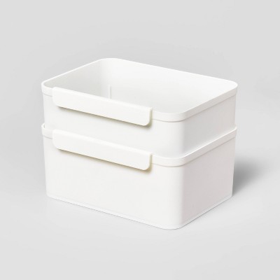 Medium Decorative Plastic Bin With Cutout Handles - Brightroom™ : Target