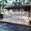 Gulches Metal Privacy Screens，W3.8Ft*H6Ft Divider with Free Standing Decorative Privacy Screen for Balcony Patio Garden Room Divider - 4 of 4