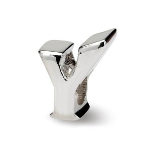 Black Bow Jewelry Sterling Silver Letter Y Polished Bead Charm, 10mm - 1 of 3