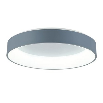 CWI Lighting Arenal LED Drum Shade Flush Mount With Gray & White Finish