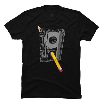 Men's Design By Humans Old School Pencil Rewind By clingcling T-Shirt