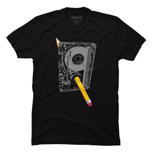 Men's Design By Humans Old School Pencil Rewind By clingcling T-Shirt - 1 of 4