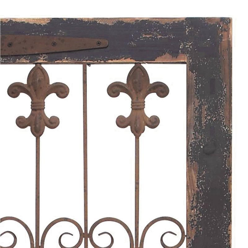 Traditional Metal Scroll Distressed Door Inspired Ornamental Wall Decor with Metal Wire Details Brown - Olivia &#38; May, 6 of 21