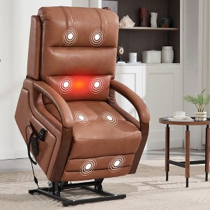 FONTOI Accent Chair with Side Pockets, Recliner Chair with Comfortable Back&Wood Armrests, Orange, 36.23"*42.52"*29.53" - 1 of 4