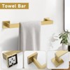 Itopfox Brushed Gold 10 Piece Bathroom Hardware Set SUS304 Stainless Steel 2 16in Towel Bars 2 Rings 2 Paper Holders 4 Hooks - 2 of 4