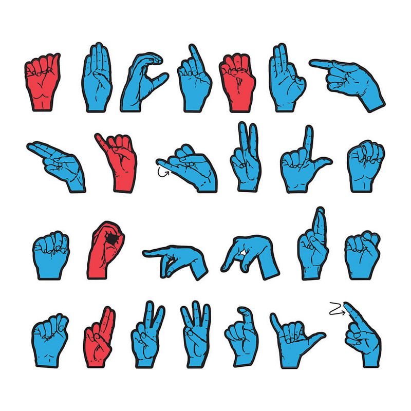 WonderFoam Magnetic Sign Language Letters, Red & Blue Colors, Assorted Sizes, 26 Pieces Per Pack, 2 Packs, 2 of 5