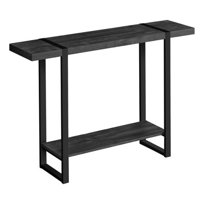 Monarch Specialties Accent Table Console Entryway Narrow Sofa Living Room Bedroom Black Laminate Black Metal Contemporary Modern