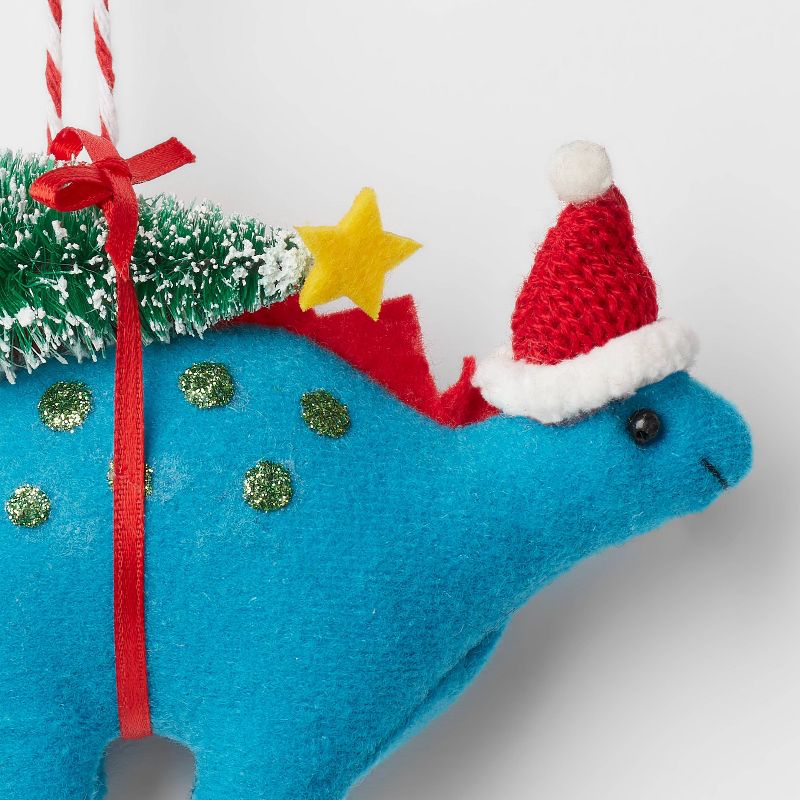 Fabric Stegosaurus with Tree Christmas Tree Ornament Blue - Wondershop&#8482;, 3 of 4