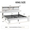 BDELITE King size bed, metal bed frame with charging station, no need for box spring-86.65*77.32*46.18 Inch, White - 2 of 4