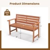 Tangkula Hardwood Patio Bench Wood 2-Seat Chair w/ Slatted Seat & Inclined Backrest Ergonomic Patio - 4 of 4