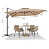 10ftx10ft Cantilever Patio Umbrella with Base,umbrella outdoor patio, 360 Rotation - 2 of 4