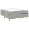vidaXL Full Size Fabric Box Spring Bed Frame - Light Grey 76"x53.9"x13.8" - Modern Bedroom Furniture - Plywood and Engineered Wood - 2 of 4