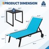 Adjustable Backrest Poolside Loungers Set of 3, Outdoor Lounge Chairs With Wheels, Patio Chaise Lounge Chairs With Side Table - 2 of 4