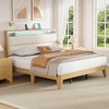 Coucheta Full Size Boucle Bed Frame with Headboard and LED Lights, Upholstered Platform Bed Frame with Charging Station - 4 of 4