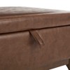 Gulches Brown Faux Fur Storage Bench - Modern Pleated Design with Safety Hinge, Large Storage & Metal Feet, Versatile as Footstool - 2 of 4