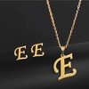 Initial Letter Pendant Necklace Earrings Set for Women Gold Plated Stainless Steel by Ginger Lyne - 2 of 4