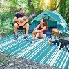 Outside Rug Modern Striped Plastic Straw Rug, Outdoor Reversible Rug, Waterproof UV-Resistant Carpet for Patio, Deck, Backyard - 3 of 4