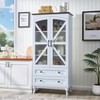 72" Tall Kitchen Pantry Cabinet, Farmhouse Storage Cabinet with Glass Doors, Organizer, Adjustable Shelves,Wood China Cabinet, Display Cabinet - 3 of 4