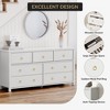 6 Drawer Dresser for Bedroom,  Wide Wood Dresser with 6 Deep Drawers - Spacious Top Chest of Drawers with Built-in Organizer for Bedroom - 2 of 4