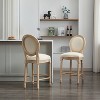 Sapphtopaz French Style Wooden Dining Chairs Set of 2, Solid Wood Frame Accent Chairs, Linen Fabric Kitchen Chairs for Dining Room, Kitchen - 3 of 4