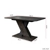 Large Extendable Kitchen Table,Patio Small Space Extendable Dining Table With Woodgrain Tabletop,Wooden Rectangle Dining Table-Coolbibila - 4 of 4