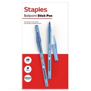 Staples Ballpoint Pen Medium Point 1.0mm Blue Ink 60/Pack (ST52863) - 1 of 4