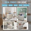 18.3"Laundry Hamper With Lid PE Rattan Powder Coating Frame Clothes Hampers with 02 Removable Bags,Brown - 4 of 4
