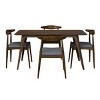 5-Piece Mid Century Modern Dining Table Set for 4,Walnut 47.2" Rectangular Table and Upholstered Chairs for Dining Room-Baofuwish - 2 of 4