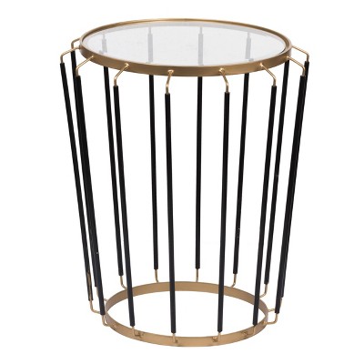 Winnie Occasion Accent Table Black/Gold - A&B Home: Iron & Glass, No Assembly Required