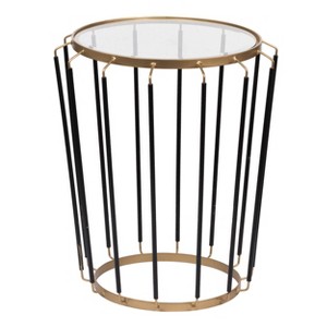 Winnie Occasion Accent Table Black/Gold - A&B Home: Iron & Glass, No Assembly Required - 1 of 4