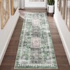 Vintage Machine Washable Oriental Design Carpet with Non Slip Backing Distressed Stain Resistant Soft Low Pile Floor Cover for Living Room Bedroom - 3 of 4