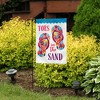 Toes In The Sand Summer Burlap Garden Flag Flip Flops 18" x 12.5" Briarwood Lane - 4 of 4