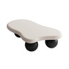 UPHA 40-Inch Modern Cloud-Shaped Coffee Table with Black Top and 3 White Ball Legs for Living Room - 4 of 4