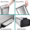 Bathroom Trash Can, Garbage Can, Small Step On Trash Can with Soft Close Lid Foot Pedal & Inner Bucket for Kitchen Home Office - 4 of 4