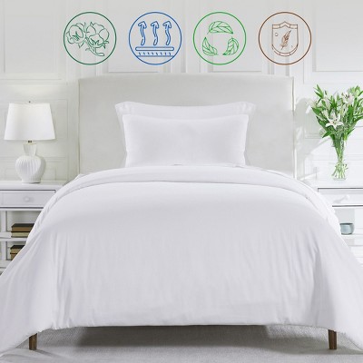 Bright White Twin/Twin XL Cotton Sateen Duvet Cover