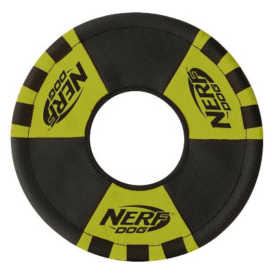 NERF Trackshot Toss and Tug Ring Pet Toy - Green - 9"