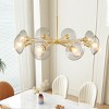 BAOURE 26in Modern Gold 5 Light Sputnik Chandelier with Clear Glass Shades, Mid-Century Hanging Pendant Light for Dining Room - 4 of 4