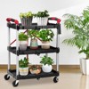 Aluminum Portable Folding Service Cart with Wheels, Rubber-lined Handle for Home, Office, Patio, BBQ - 2 of 4