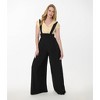 Unique Vintage Women's Wide Leg Rochelle Suspender Pants - 4 of 4