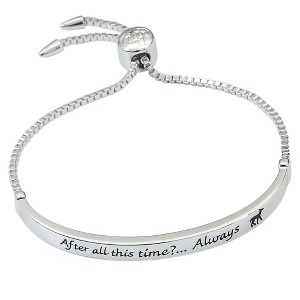 Harry Potter Snape's Love Always Bar Lariat Bracelet, Silver Plated - 8.5" - 1 of 4